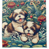"Shih Tzu Splash" Duschvorhang (Vorderseite)