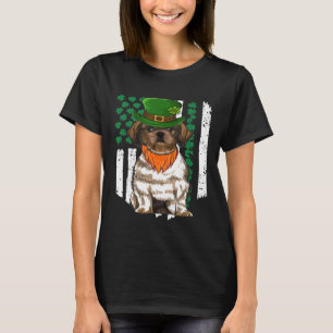Shih Tzu St Patricks Day Irish American Flag Shamr T-Shirt