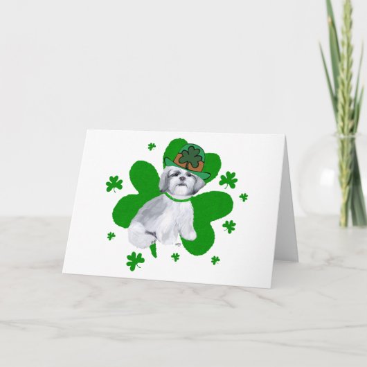 Shih Tzu St Patricks Day Karte (Vorderseite)