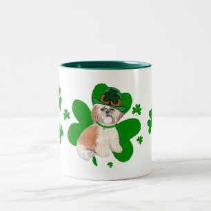 Shih Tzu St. Patricks Day Zweifarbige Tasse