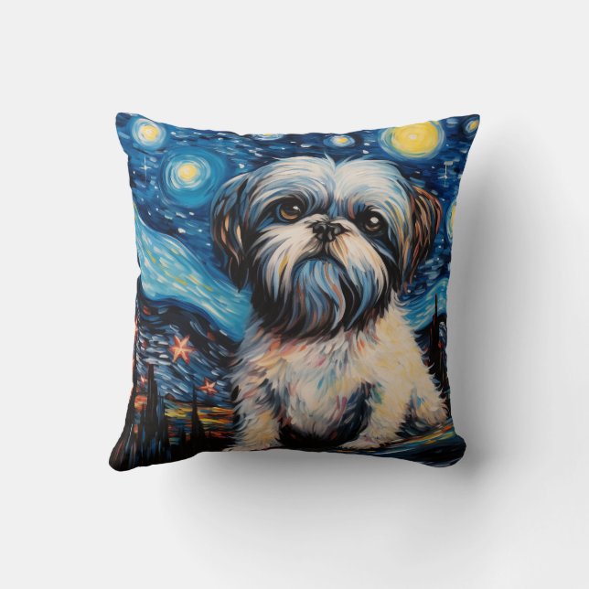 Shih Tzu Starry Night Kissen (Rückseite)