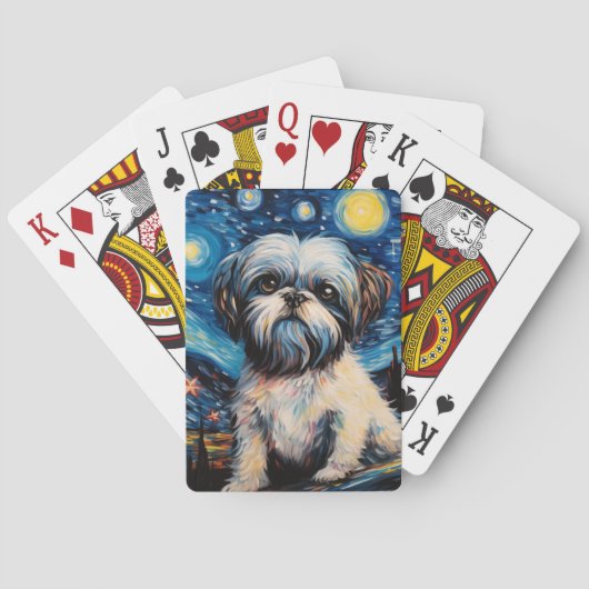 Shih Tzu Starry Night Spielkarten (Rückseite)