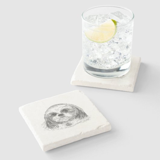 Shih Tzu Steinuntersetzer (Seitenansicht)