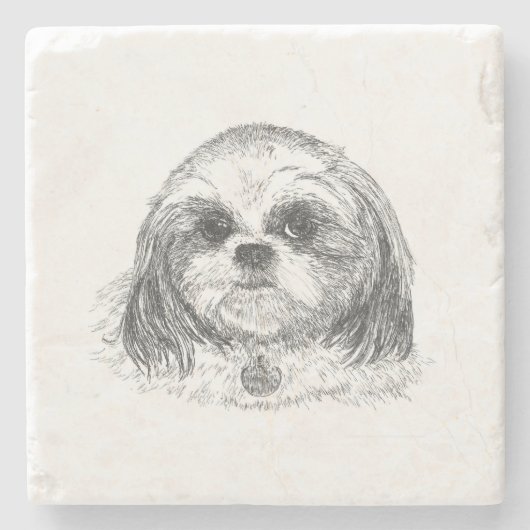 Shih Tzu Steinuntersetzer (Vorderseite)