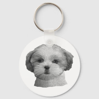Shih Tzu - Stilisiertes Bild - Hinzufügen von Text Schlüsselanhänger