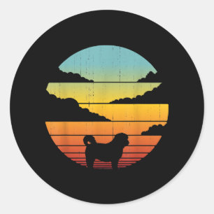 Shih Tzu Style 60er 70er Men Women Geschenke Runder Aufkleber