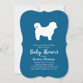 Shih Tzu Teddy Bear Dog Baby Shower Blue Boy Einladung (Vorderseite)