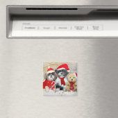 Shih Tzu & Teddy Bear Xmas Card Magnet (In Situ (Geschirrspüler))
