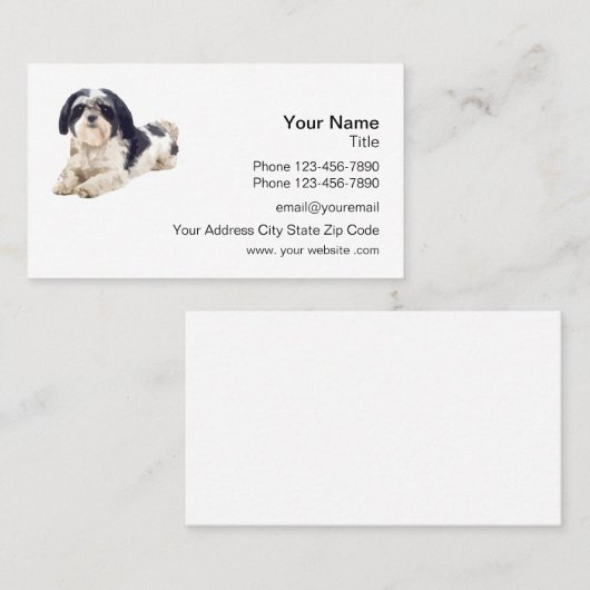 Shih Tzu Theme Pet Care Visitenkarte (Vorne/Hinten)