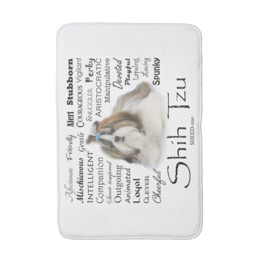 Shih Tzu Traits Bath Mat Badematte (Vorderseite Vertikal)