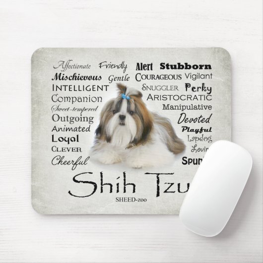 Shih Tzu Traits Mousepad (Mit Mouse)