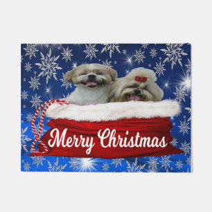 Shih tzu Tür-Matte, Weihnachten Fußmatte