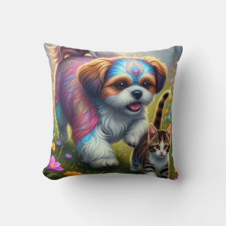 Shih tzu und Kätzchen Kissen