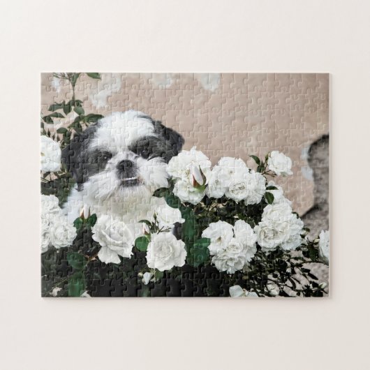 Shih Tzu und Rose Puzzle (Horizontal)