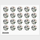 Shih Tzu und Rose Runder Aufkleber (Blatt)