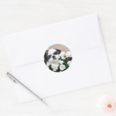Shih Tzu und Rose Runder Aufkleber (Umschlag)