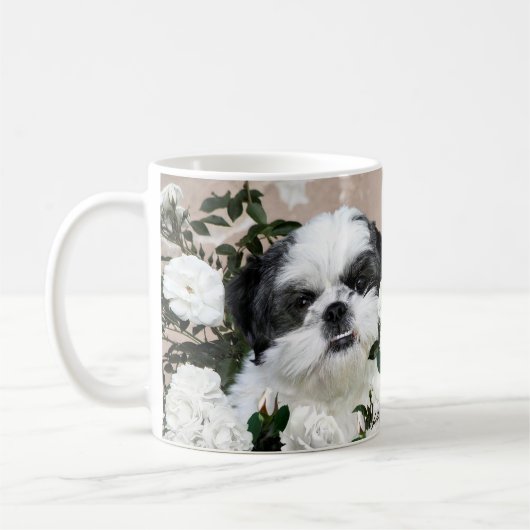Shih Tzu und Rosen Kaffeetasse (Links)