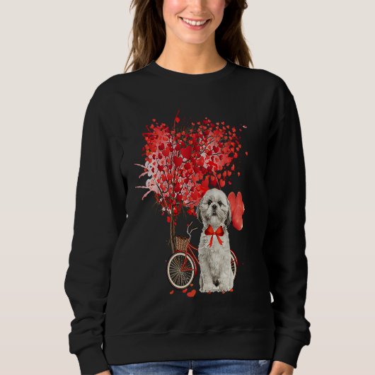 Shih Tzu Valentines Day Dog Happy Valentine Sweatshirt (Vorderseite)