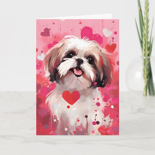 Shih Tzu Valentinstag Karte (Vorderseite)