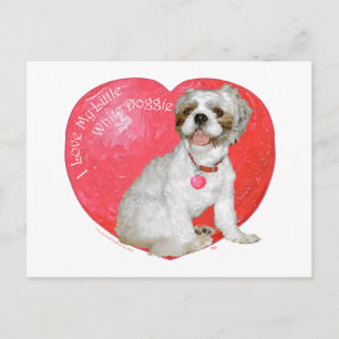 Shih Tzu/Valentinstag Lhasas Apso Feiertagspostkarte