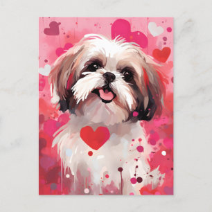 Shih Tzu Valentinstag Postkarte