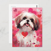Shih Tzu Valentinstag Postkarte (Vorne/Hinten)
