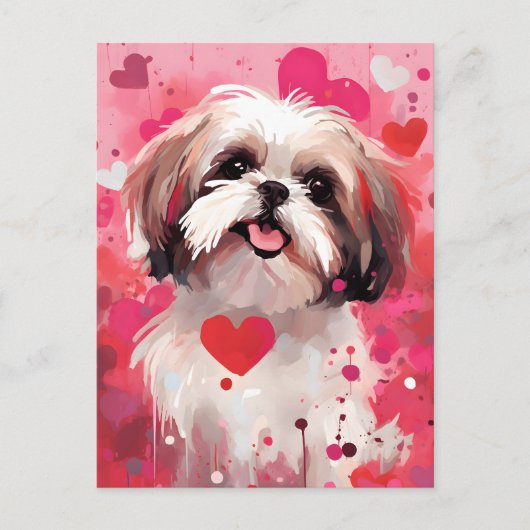 Shih Tzu Valentinstag Postkarte (Vorderseite)