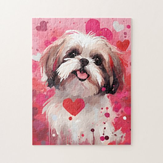 Shih Tzu Valentinstag Puzzle (Vertikal)