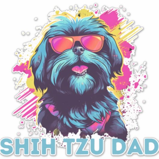 Shih Tzu Vater Aufkleber (Vorderseite)
