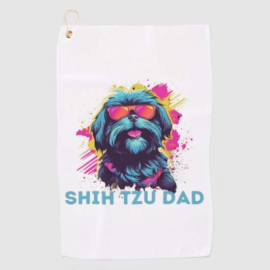 Shih Tzu Vater Golfhandtuch (Vorderseite)