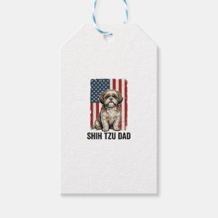 Shih Tzu Vater Patriotisches Vintage Hundeshirt De Geschenkanhänger