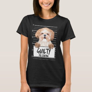 Shih Tzu Verbrecherfoto Schuldiger Hund T-Shirt