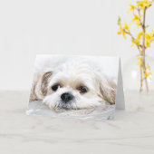Shih Tzu vermisst deine Karte (Gelbe Blume)