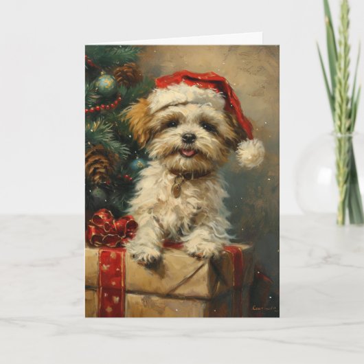 Shih Tzu Vintag personalisierte Weihnachten (Vorderseite)