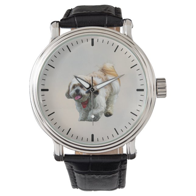 Shih Tzu Walking Armbanduhr (Vorderseite)