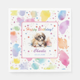 Shih Tzu Watercolor Paper Napkins Serviette
