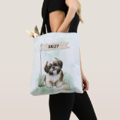 Shih Tzu Watercolor Personalized Dog Tasche (Von Nahem)