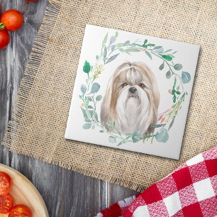 Shih-Tzu Watercolor Wreath Fliese