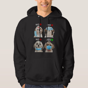 Shih Tzu Wear Gesichtsmaske Rechter Hund für Männe Hoodie