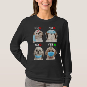 Shih Tzu Wear Gesichtsmaske Rechter Hund für Männe T-Shirt
