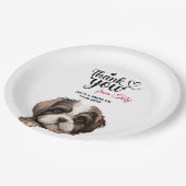 Shih Tzu Wedding Vielen Dank Pappteller (Schrägansicht)