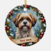 Shih Tzu Weihnachten Keramik Ornament (Vorne)
