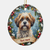 Shih Tzu Weihnachten Keramik Ornament (Links)
