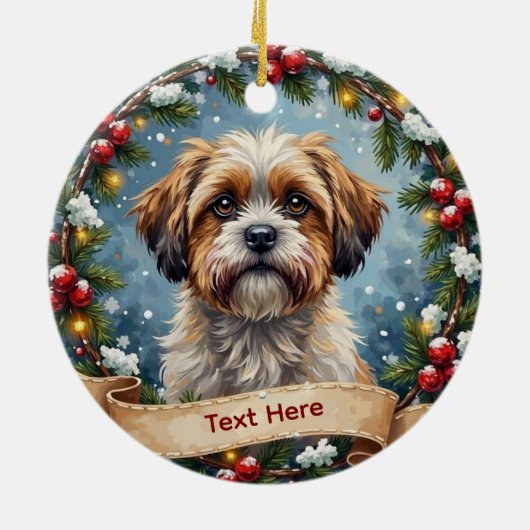 Shih Tzu Weihnachten Keramik Ornament (Hinten)