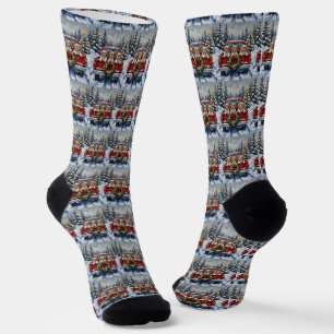 Shih Tzu Weihnachten Rotes Lastwagen Ferien Socken