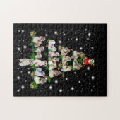 Shih Tzu Weihnachtsbaum bedeckt durch Fashlight Puzzle (Horizontal)