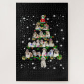 Shih Tzu Weihnachtsbaum bedeckt durch Fashlight Puzzle (Vertikal)