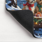 Shih Tzu Weihnachtsboot Urlaub Mousepad (Ecke)