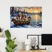 Shih Tzu Weihnachtsboot Urlaub Poster (Heimbüro)
