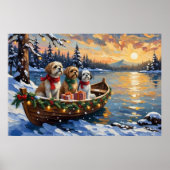 Shih Tzu Weihnachtsboot Urlaub Poster (Vorne)